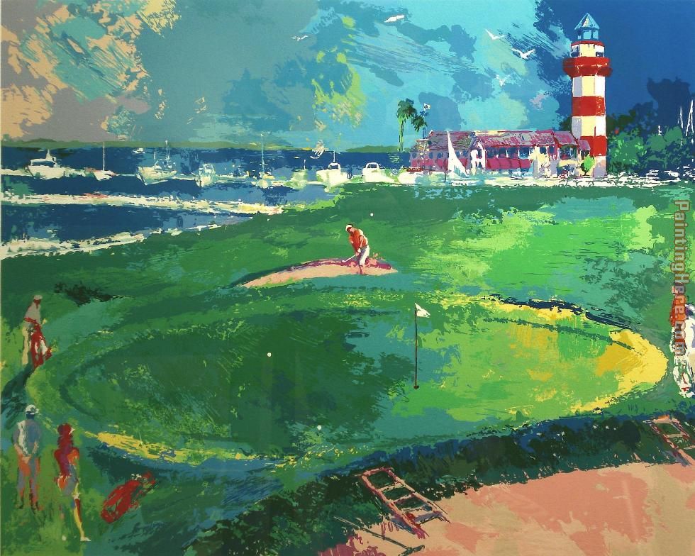 18th at Harbourtown painting - Leroy Neiman 18th at Harbourtown art painting